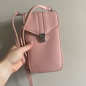 Rose crossbody purse with phone holder